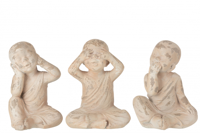 Set 3 figurine asortate, Compozit, Bej, 19.5x20x32 cm