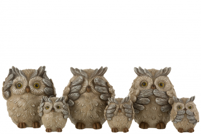 Set 3 figurine asortate, Compozit, Gri, 34x12x14 cm [2]
