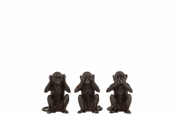 Set 3 figurine asortate, Compozit, Maro, 11x10.5x16 cm