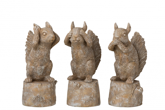Set 3 figurine asortate, Compozit, Maro, 16x11x26 cm