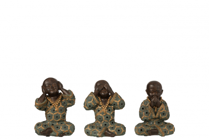 Set 3 figurine asortate, Compozit, Verde, 11×9.5×15 cm Jolipa