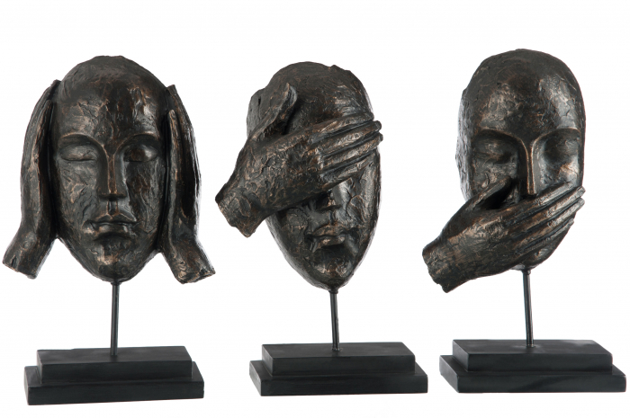 Set 3 figurine asortate, Textil, Maro, 14x8x28 cm