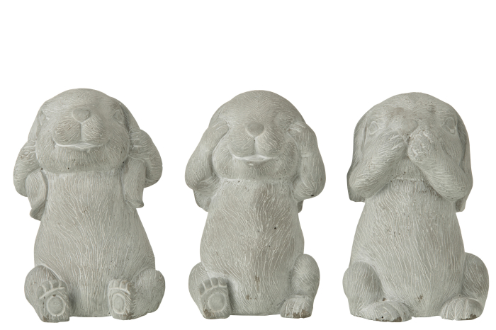 Set 3 figurine, Ceramica, Gri, 13x12.5x20 [1]