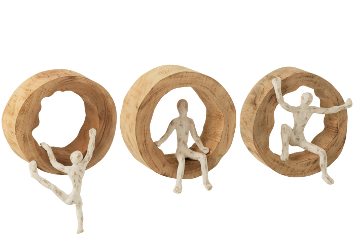 Set 3 figurine Climbing, Lemn, Natural, 18x8x19 cm [1]