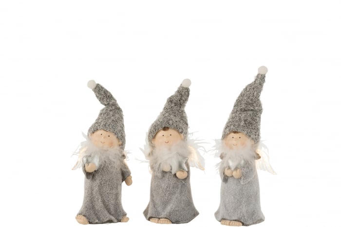 Set 3 figurine inger asortate, Compozit, Gri, 11x8x14.5 cm [2]