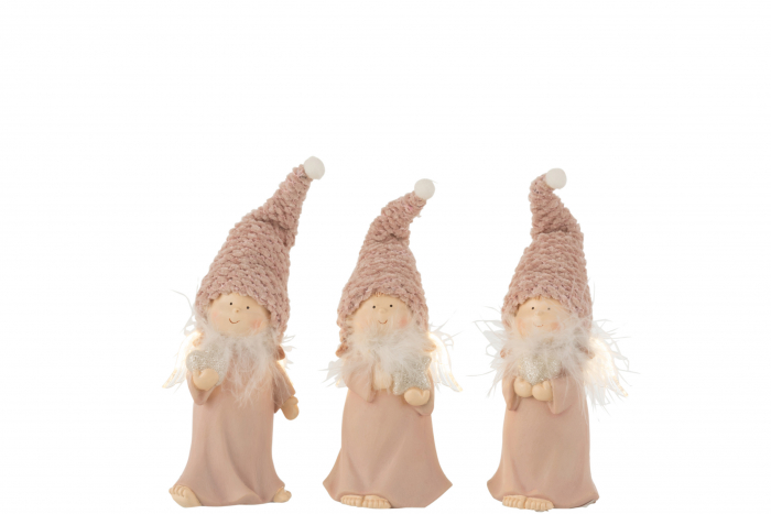 Set 3 figurine inger asortate, Compozit, Roz, 23x6.5x16 cm [2]
