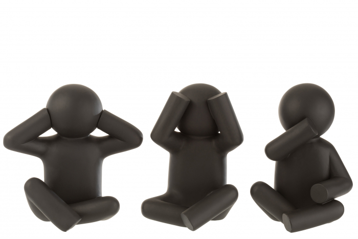 Set 3 figurine, Material sintetic, Negru, 24x15x25