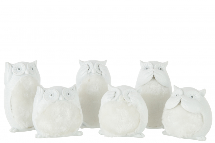 Set 3 figurine Owl See/Hear/Speak, Rasina, Alb, 8.5x7x13.5 cm [2]