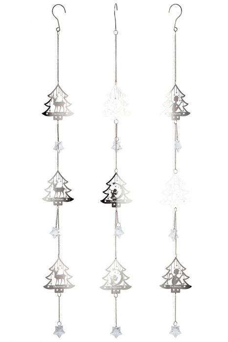 Set 3 ghirlande Christmas, Otel, Argintiu, 0.5x10x100 cm [3]