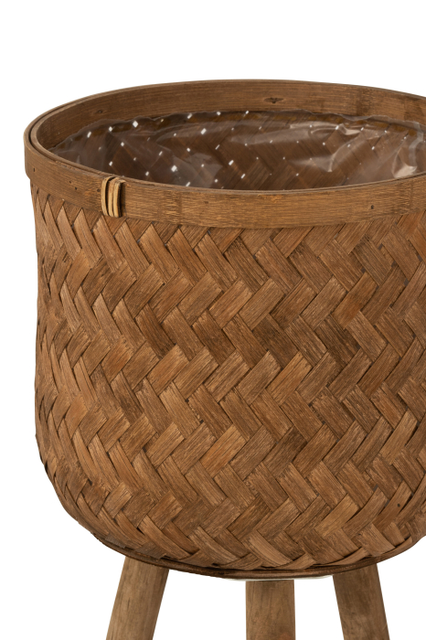 Set 3 ghivece Bamboo, Fibre naturale, Natural, 37x37x75 cm [4]
