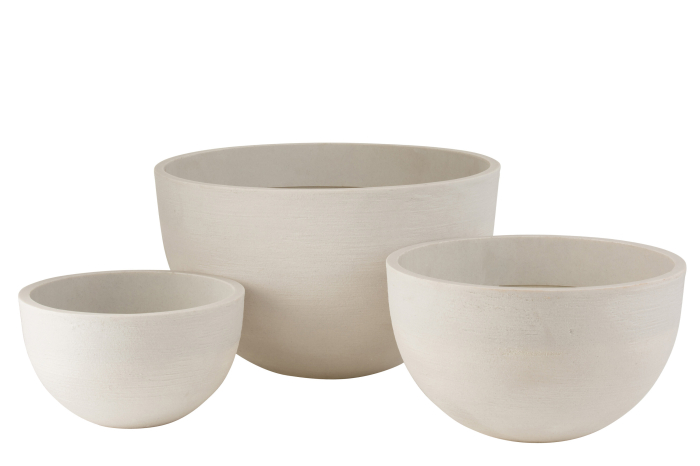 Set 3 ghivece, Ceramica, Alb, 60x60x46 cm [1]