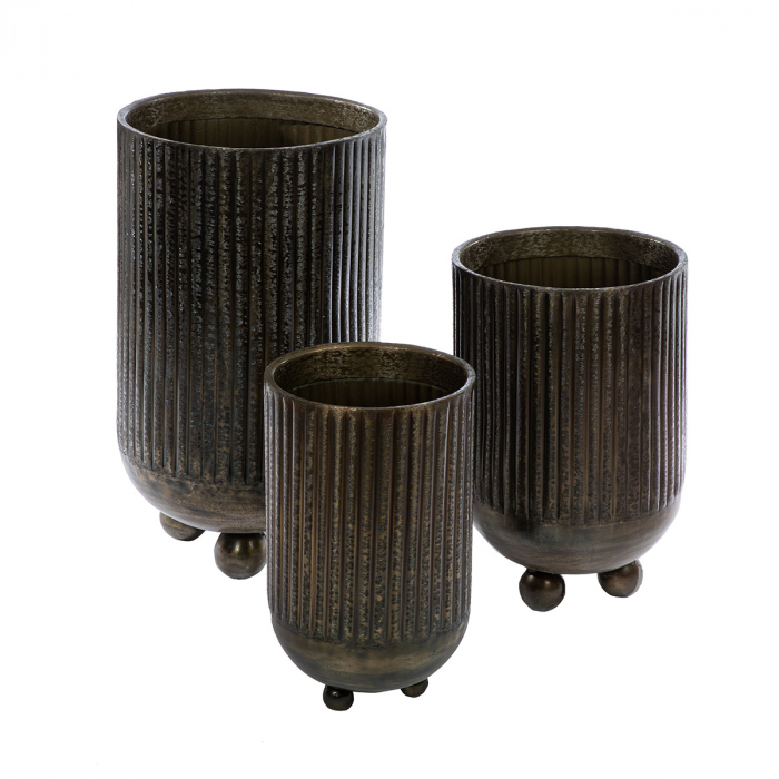 Set 3, Jardiniera XXL, cilindric, Naomi, Aluminiu, maro, PU 1, H. 76,5 cm, D. 42 cm [3]
