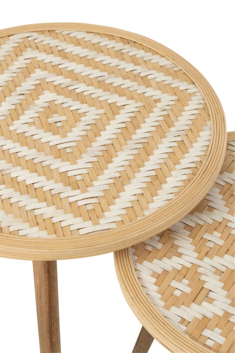 Set 3 masute laterale, Fibre naturale, Natural, 53x53x55 [4]