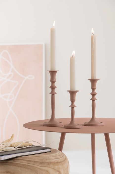Set 3 masute laterale, Metal , Roz, 56x56x44.5 [4]
