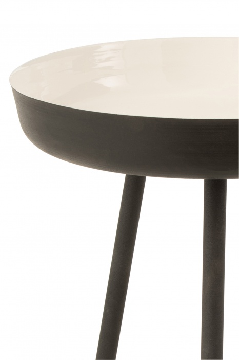 Set 3 masute, Metal, Alb, 52x52x58 cm [3]