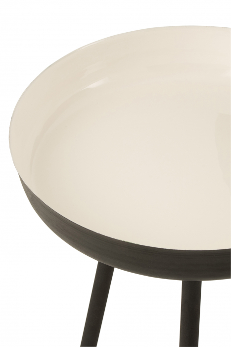 Set 3 masute, Metal, Alb, 52x52x58 cm [5]