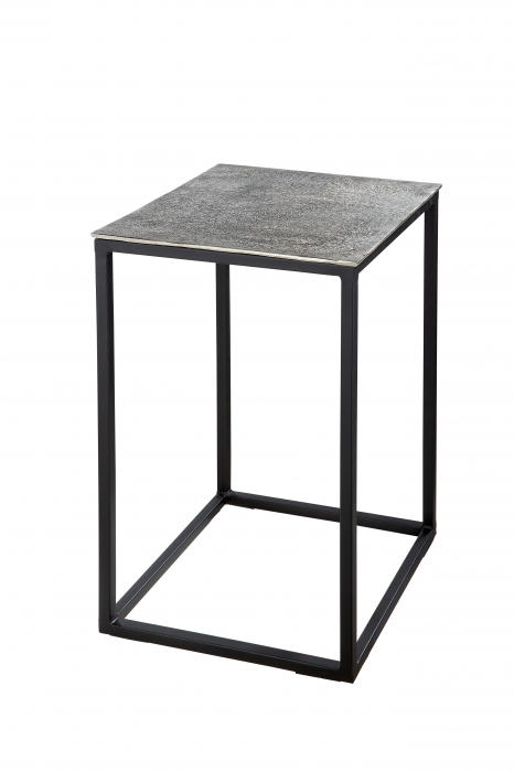 Set 3 masute Trio, Aluminiu/Metal, Negru/Argintiu, 41x61x41 cm [3]