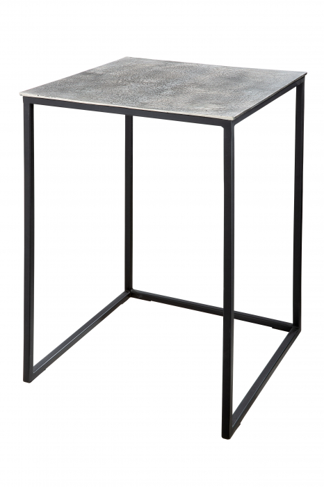 Set 3 masute Trio, Aluminiu/Metal, Negru/Argintiu, 41x61x41 cm [5]