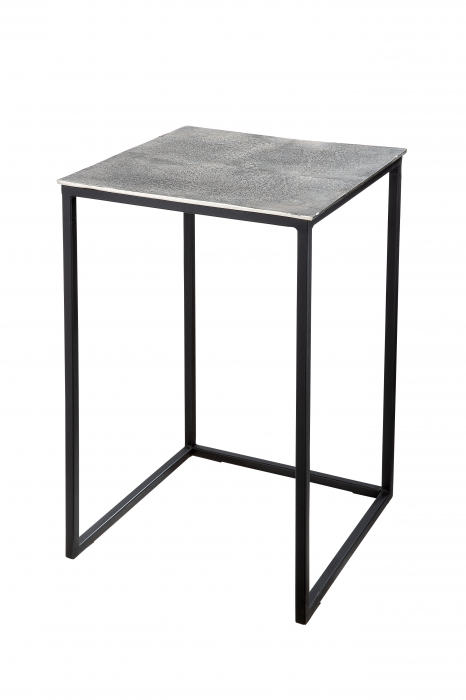 Set 3 masute Trio, Aluminiu/Metal, Negru/Argintiu, 41x61x41 cm [4]