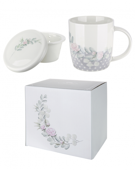 Set 3 piese BOTANIC CHIC, portelan 12x10x9 cm