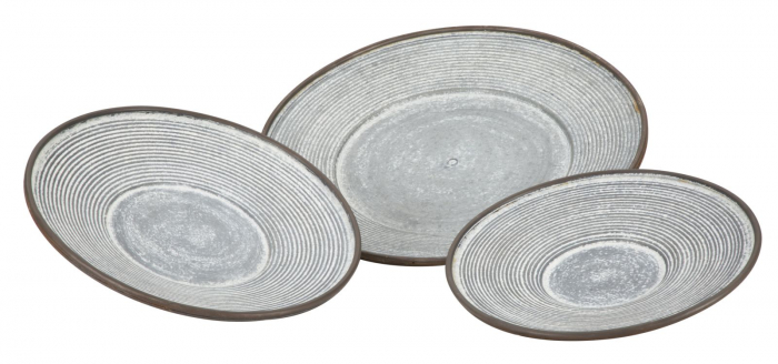 Set 3 platouri decorative Clot, fier, gri, 50.5X4.5- 39.2X4.5-35X4 cm