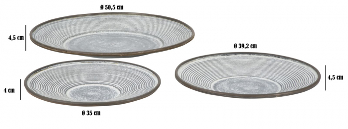 Set 3 platouri decorative Clot, fier, gri, 50.5X4.5-  39.2X4.5-35X4 cm [8]