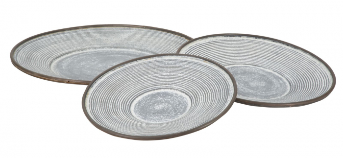 Set 3 platouri decorative Clot, fier, gri, 50.5X4.5-  39.2X4.5-35X4 cm [2]