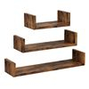 Set 3 rafturi pentru perete, Lemn/metal, 30x15x10cm/ 45x15x10cm/ 60x15x10cm [2]