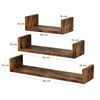 Set 3 rafturi pentru perete, Lemn/metal, 30x15x10cm/ 45x15x10cm/ 60x15x10cm [4]