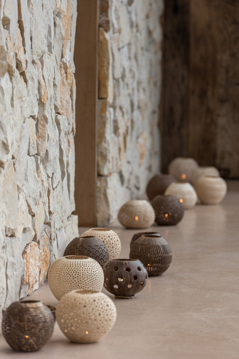Set 3 suporturi lumanare Coconut, Bambus, Maro, 42x14x11 cm [4]