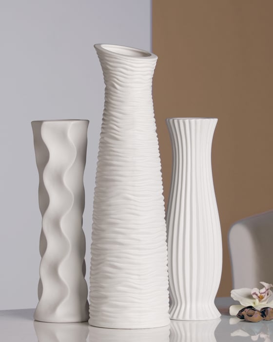 Set 3 vaze asortate Diverso alb, ceramica, 46 cm alb