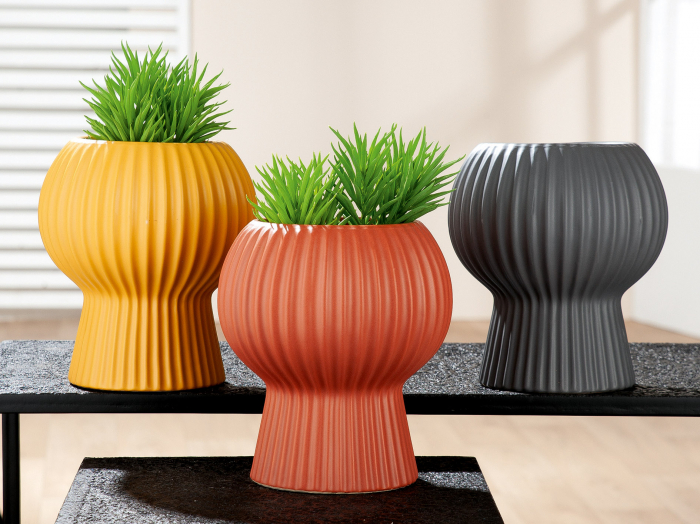 Set 3 vaze Futurama, ceramica, multicolor, 19x17 cm