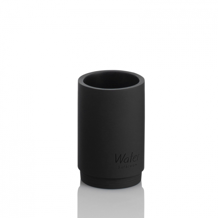 Set 4 accesorii baie PARAA, Rasina/Metal, Negru, 10x10x37 cm [3]