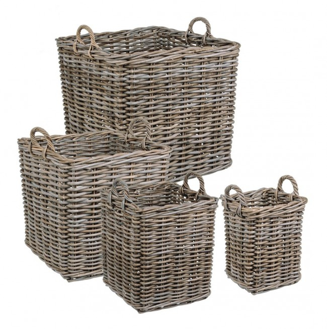 Set 4 cosuri Narra, Fibra naturala, Maro, 28/38/48/59x28/38/48/59x36/43/50/57 cm [2]