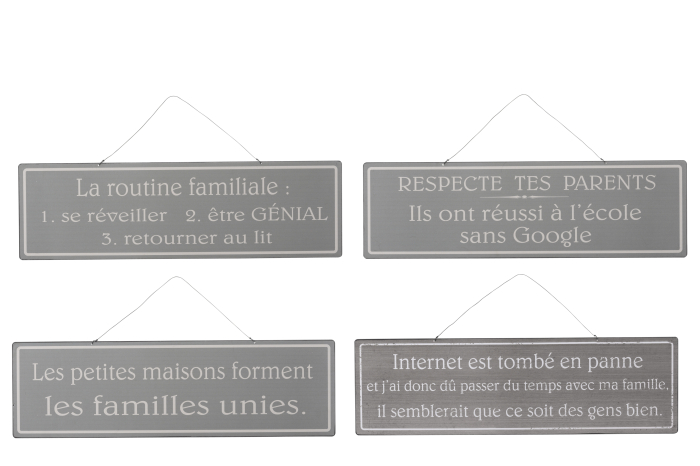 Set 4 décor perete, Metal, Gri, 51x0.5x16 [3]