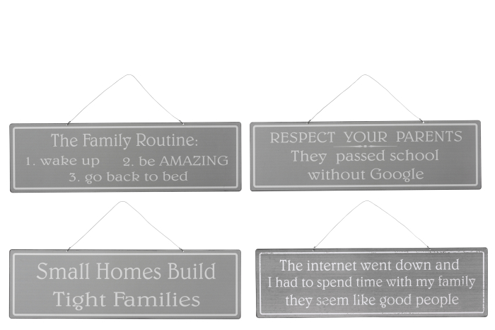 Set 4 décor perete, Metal, Gri, 51x0.5x16 [2]