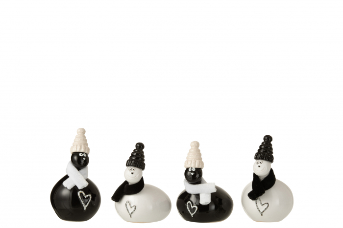 Set 4 figurine, Ceramica, Negru, 8.5x7x12