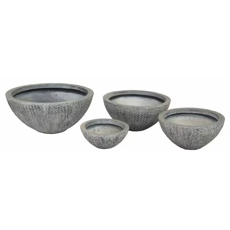 Set 4 ghivece Indiana Bowl Low Washed Grey S4