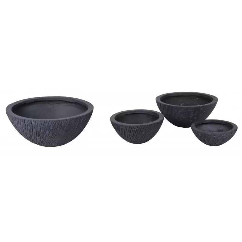 Set 4 ghivece Nebraska Bowl Low Graphite S4