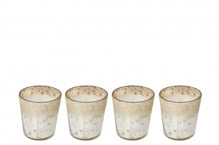 Set 4 lumanari parfumate, Sticla, Argintiu, 6.5x6.5x7 cm [2]