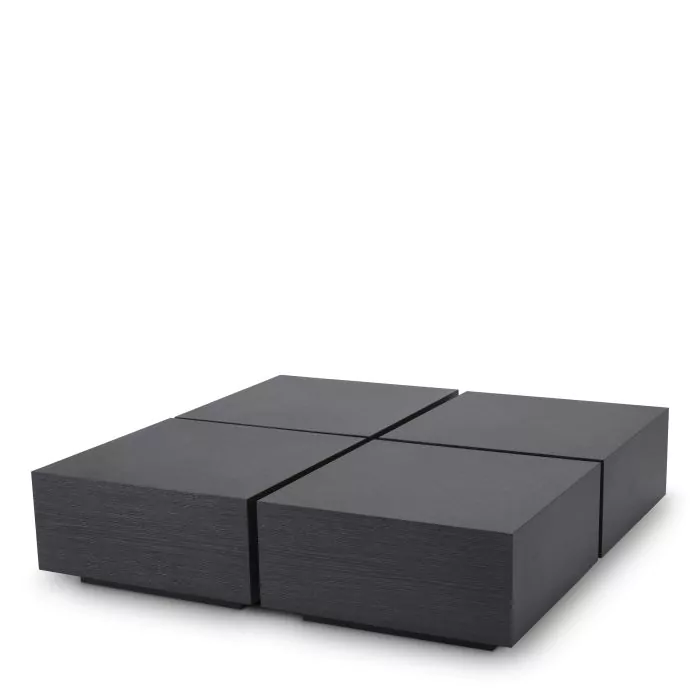 Măsuță de cafea, Puro set 4, furnir din stejar, gri carbune, Dims: L. 65 | W. 65 | H. 32.5 | per table (CM) [3]