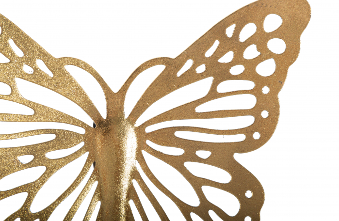 Set 4 decoratiuni Butterfly, Fier, Auriu, 29/19/16/12x35/25/20.5/16x2/2/2/2 cm [2]