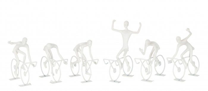 Set 6 figurine Cyclists, Rasina, Alb, 12x12x14 cm