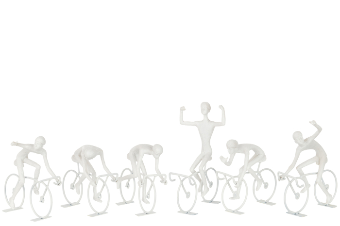 Set 6 figurine Cyclists, Rasina, Alb, 21x12.5x27.5 cm [1]