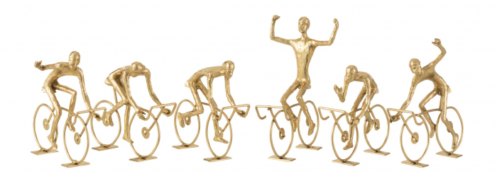Set 6 figurine Cyclists, Rasina, Auriu, 15x15x14 cm 15x15x14