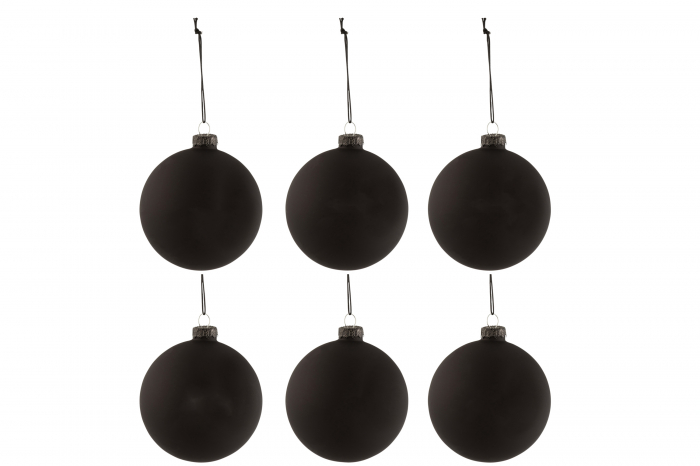 Set 6 globulete, Sticla, Negru, 8x8x8 cm [2]