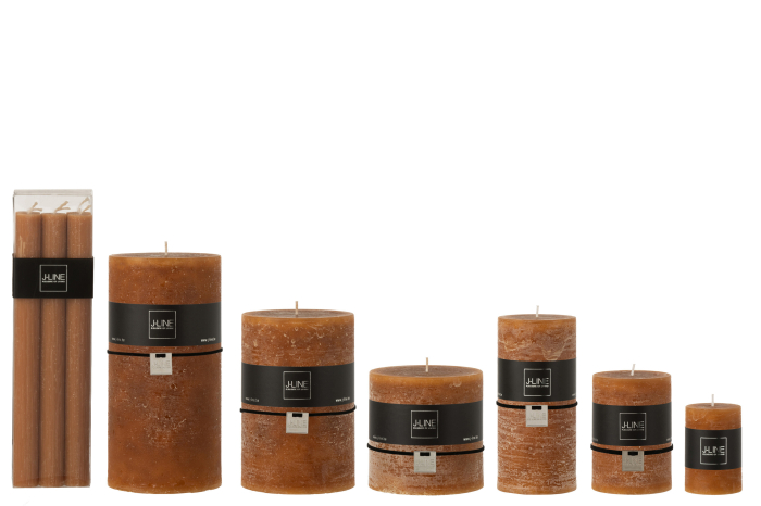 Set 6 lumanari, Ceara, Portocaliu, 7x4.5x24 cm [2]