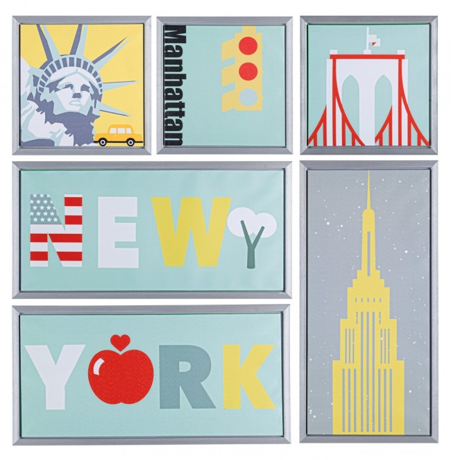 SET 6 NEW YORK IMPRIMARE PE PÂNZĂ L-F 90X90 [1]