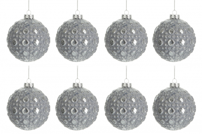 Set 8 globulete, Sticla, Gri, 7.8x7.8x8.2 cm [4]