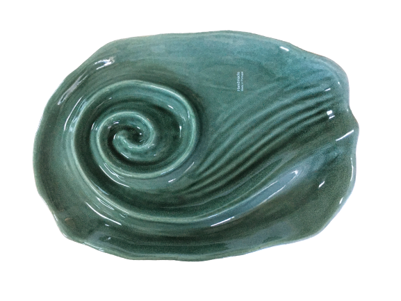 Set Carafa cu Vaza si Farfurie VAUX, ceramica, verde maslina, 32.5/33/5 cm [5]